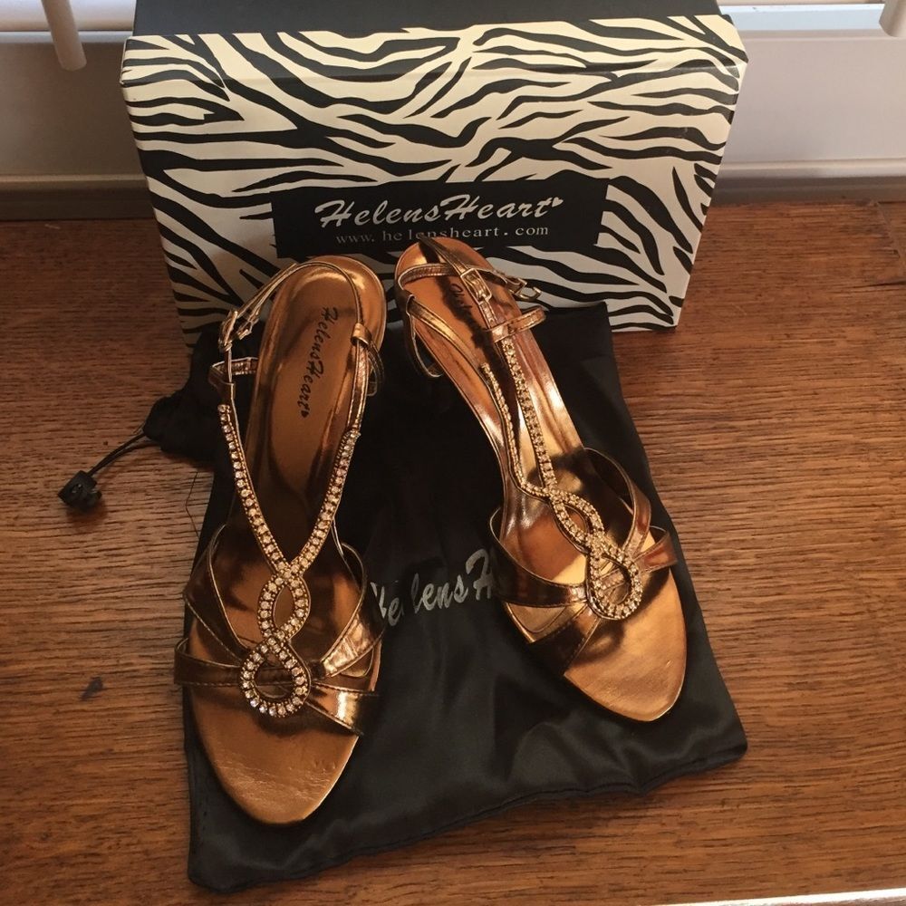 Formal Bronze Heels with rhinestones